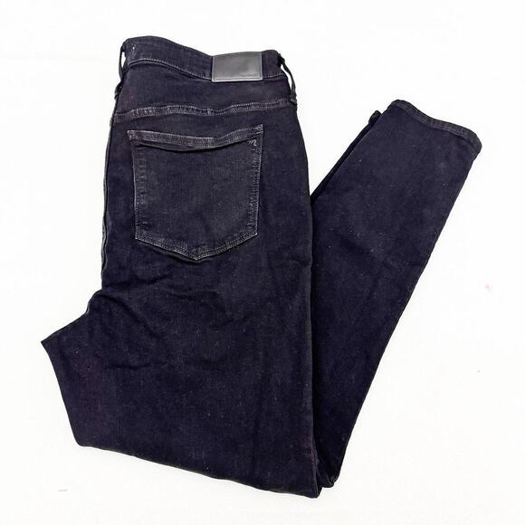 Madewell 9" Mid-Rise Skinny Button Front Black Denim Jeans Size 34 - Picture 10 of 10